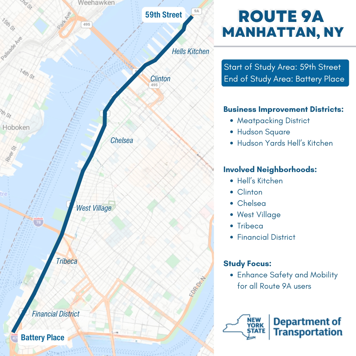 Route 9A Map